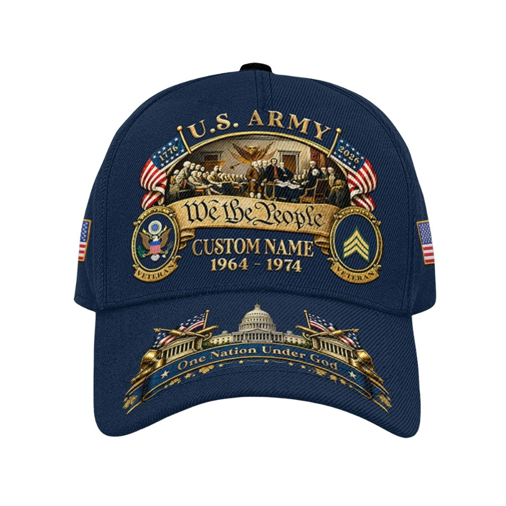 Premium America 250th Anniversary US Army Custom Hat VPVC020328, America 250th Cap, Gifts For Army Veteran, Gifts For Independence Day, Veterans Day