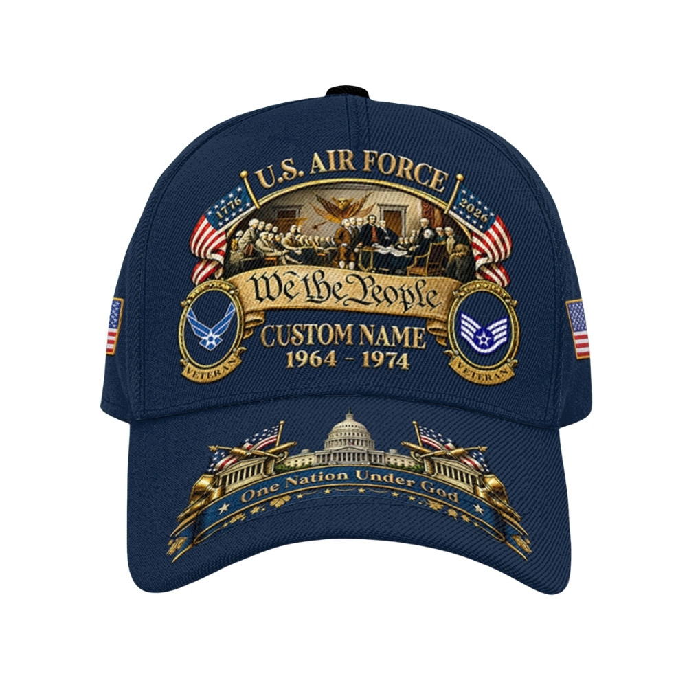 Premium America 250th Anniversary USAF Custom Hat VPVC020331, America 250th Cap, Gifts For Air Force Veteran, Gifts For Independence Day, Veterans Day