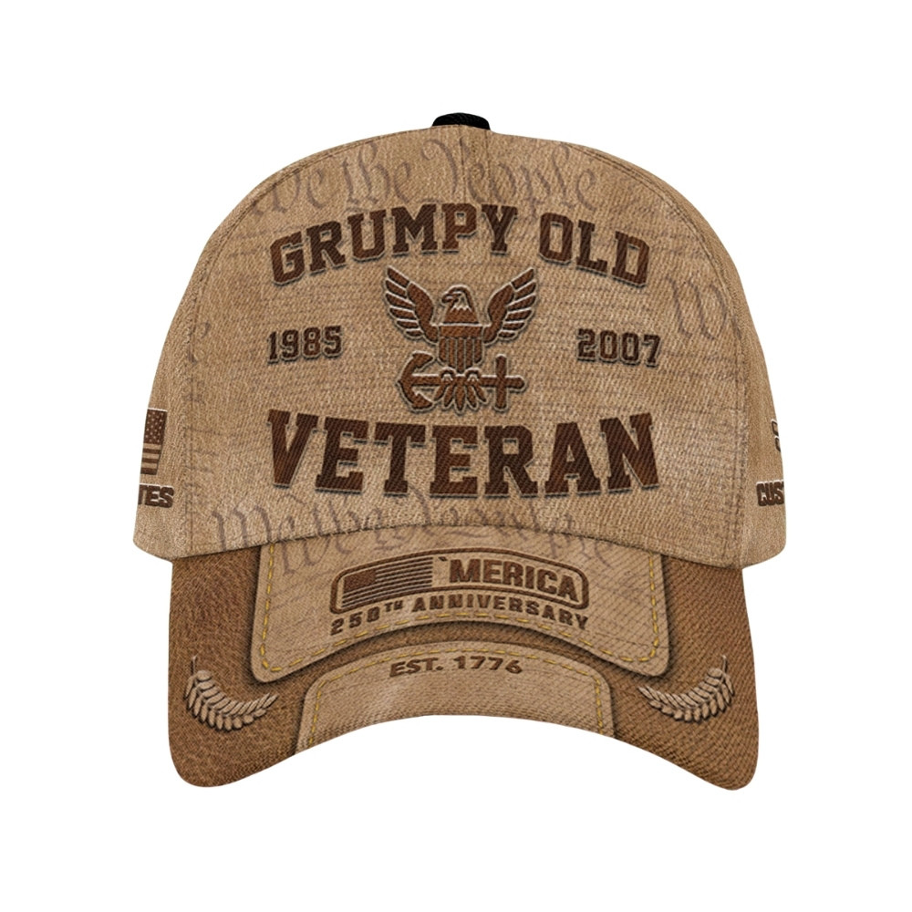 Premium America 250th Anniversary Custom US Navy Hat VPVC020334, Cap For Navy Veterans, Gifts For Independence Day, Veterans Day