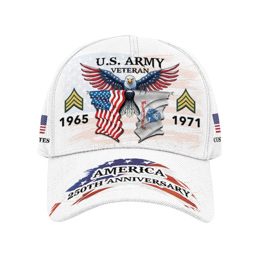 Premium America 250th Anniversary Custom US Army Hat VPVC020338, Cap For Army Veterans, Gifts For Independence Day, Veterans Day