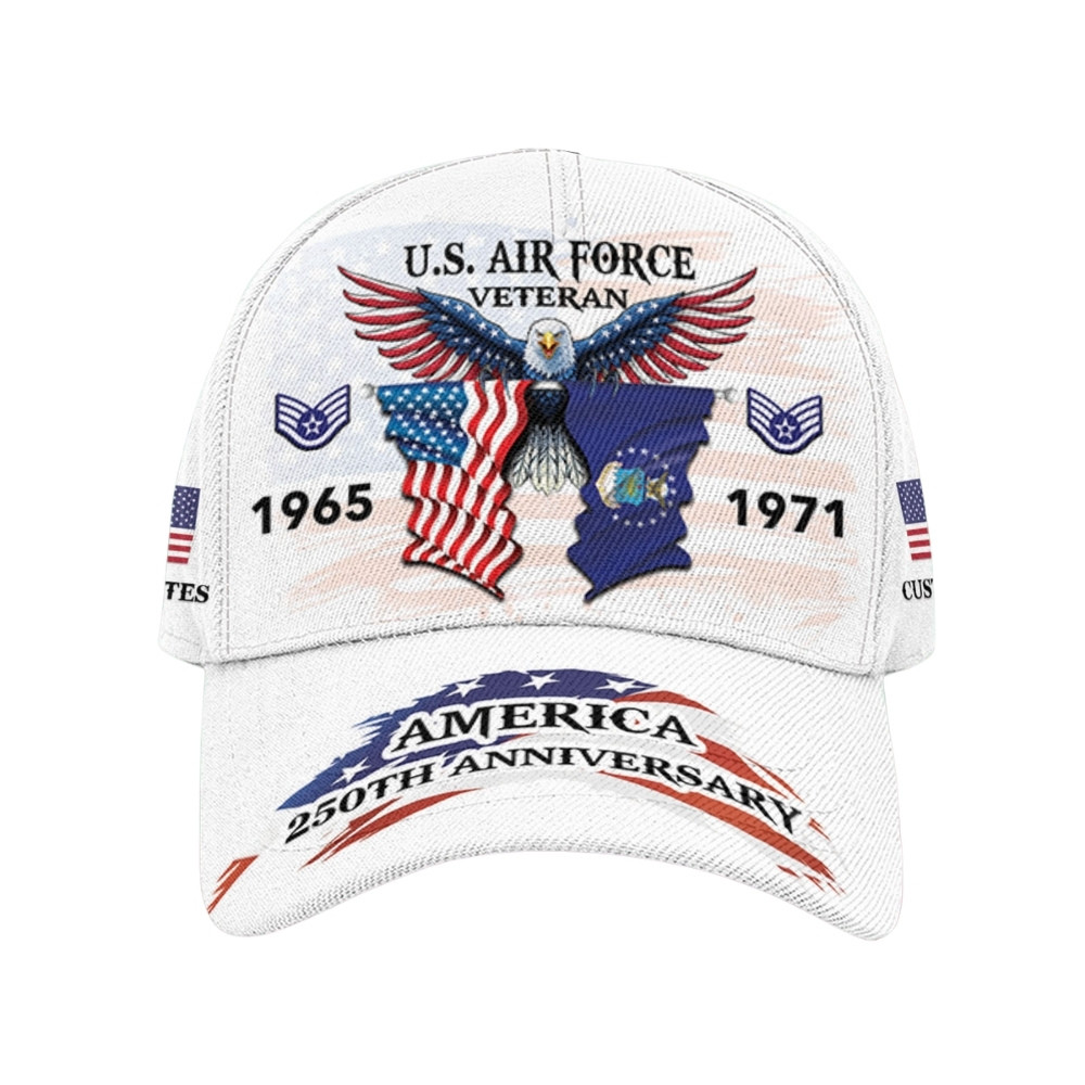 Premium America 250th Anniversary Custom USAF Hat VPVC020341, Cap For Air Force Veterans, Gifts For Independence Day, Veterans Day