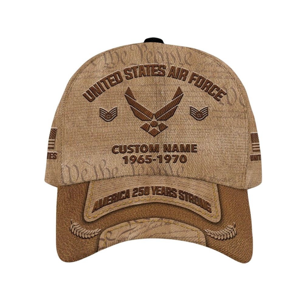 Premium America 250th Anniversary Custom USAF Hat VPVC020351, Cap For Air Force Veterans, Gifts For Independence Day, Veterans Day