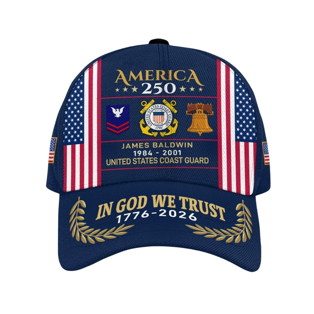 Premium America 250th Anniversary Custom USCG Hat VPVC020362, Cap For Coast Guard Veterans, Gifts For Independence Day, Veterans Day