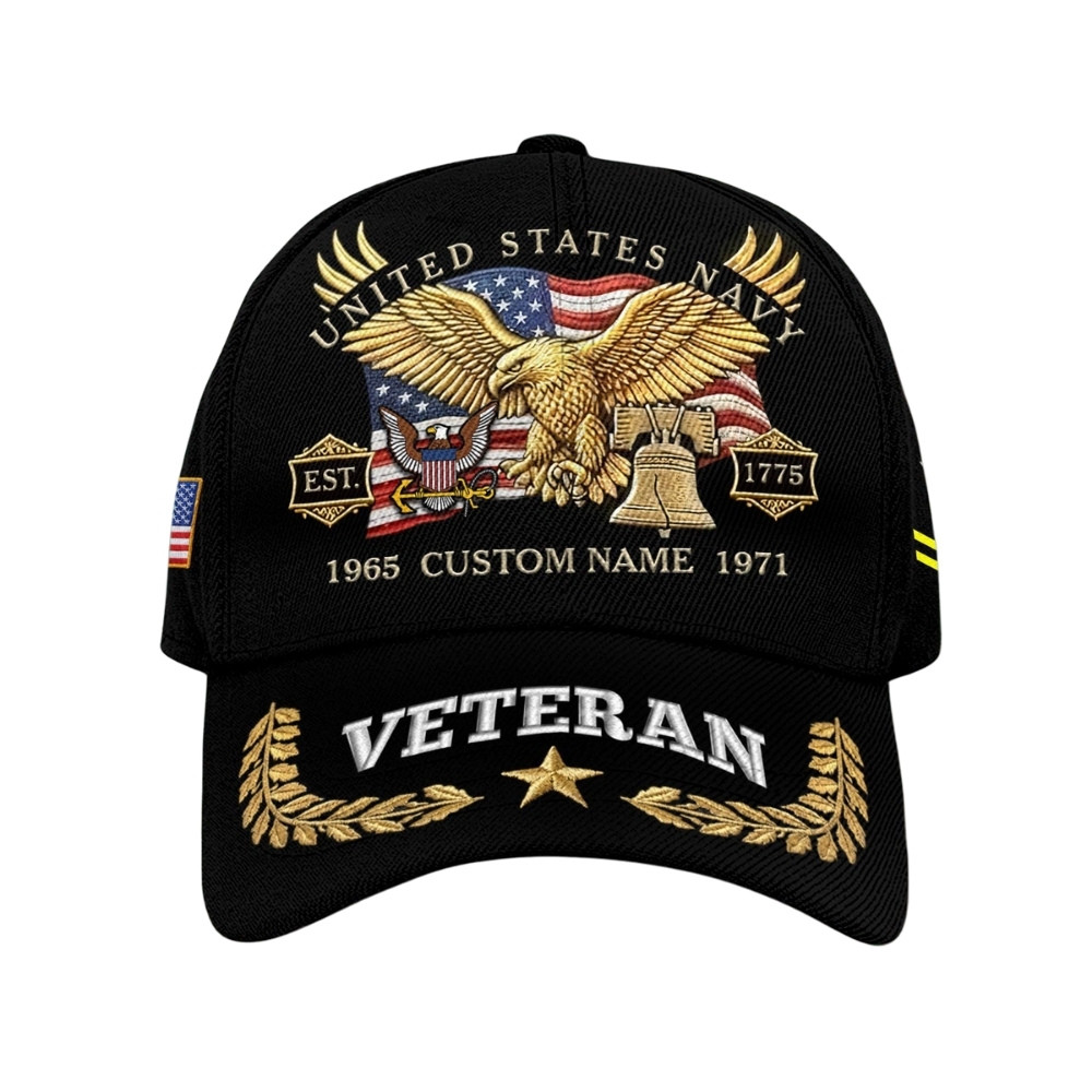 Premium America 250th Anniversary Custom US Navy Hat VPVC020364, Cap For Navy Veterans, Gifts For Independence Day, Veterans Day