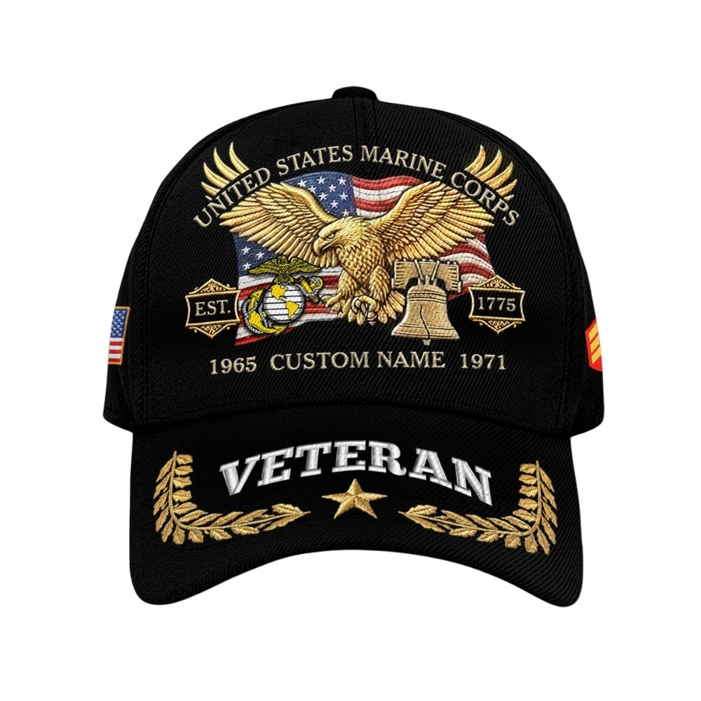 Premium America 250th Anniversary Custom USMC Hat VPVC020365, Cap For Marine Veterans, Gifts For Independence Day, Veterans Day