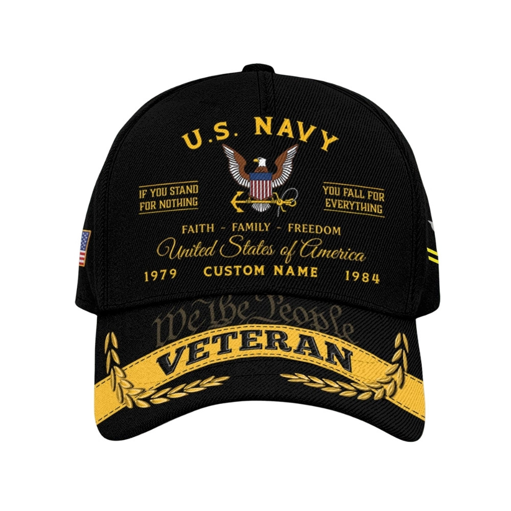 Premium America 250th Anniversary Custom US Navy Hat VPVC020369, Cap For Navy Veterans, Gifts For Independence Day, Veterans Day