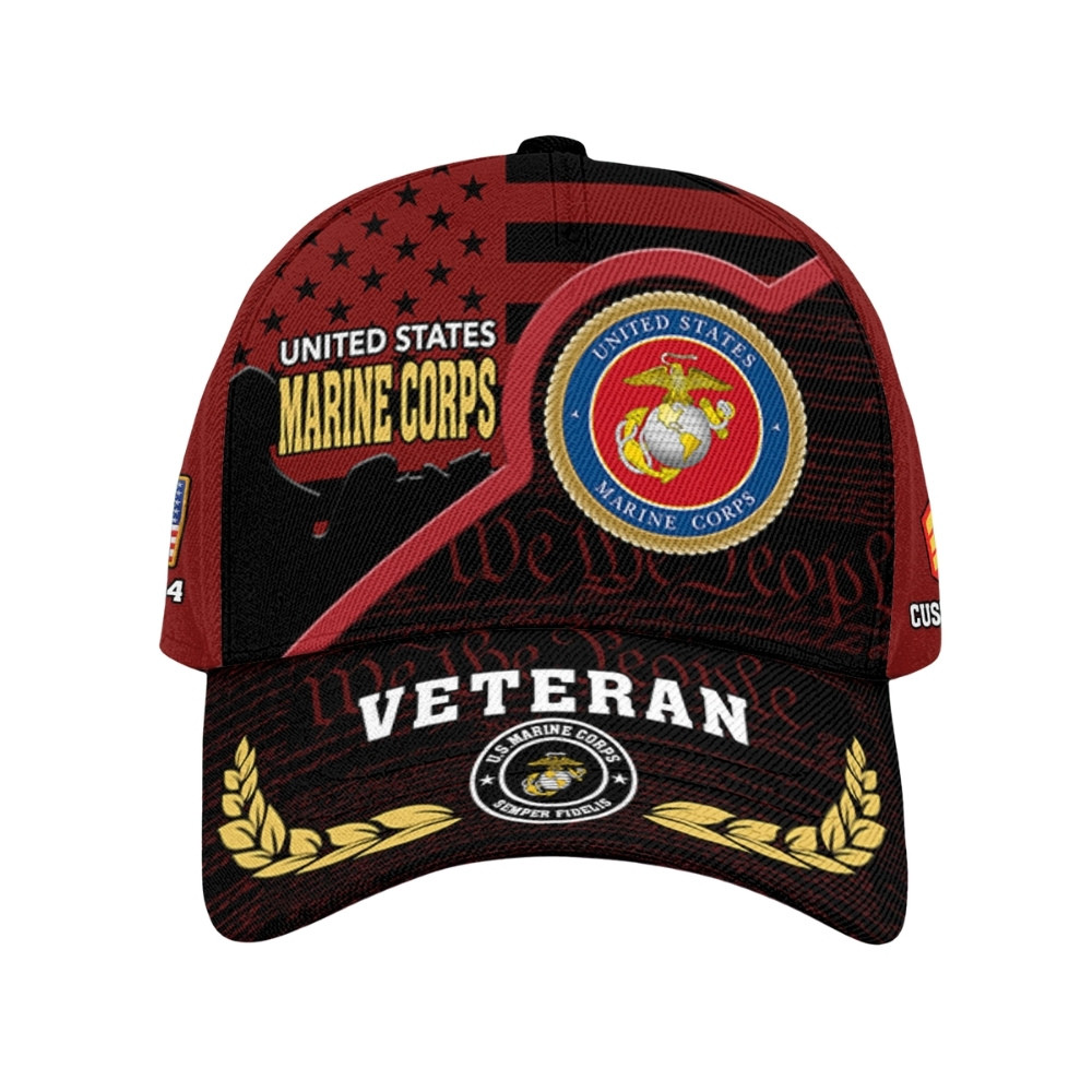 Premium America 250th Anniversary Custom USMC Hat VPVC020375, Cap For Marine Veterans, Gifts For Independence Day, Veterans Day