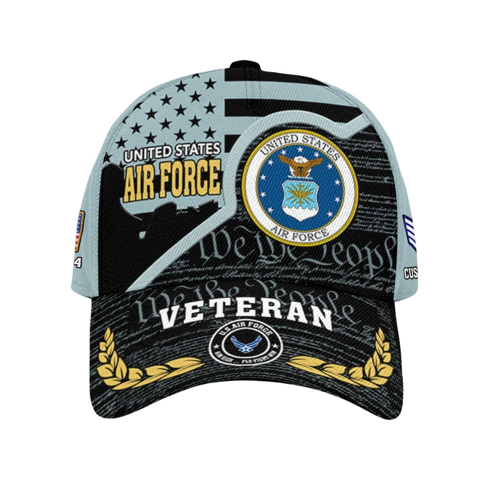 Premium America 250th Anniversary Custom USAF Hat VPVC020376, Cap For Air Force Veterans, Gifts For Independence Day, Veterans Day