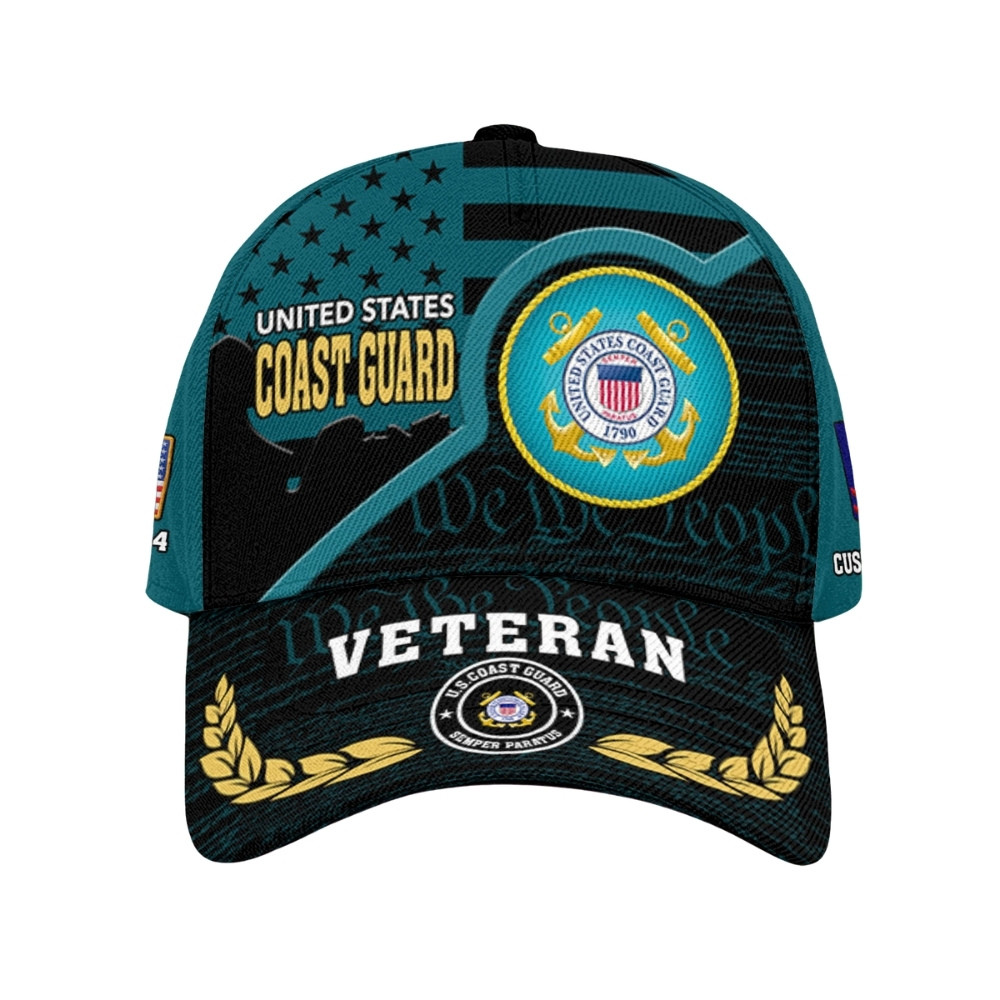 Premium America 250th Anniversary Custom USCG Hat VPVC020377, Cap For Coast Guard Veterans, Gifts For Independence Day, Veterans Day