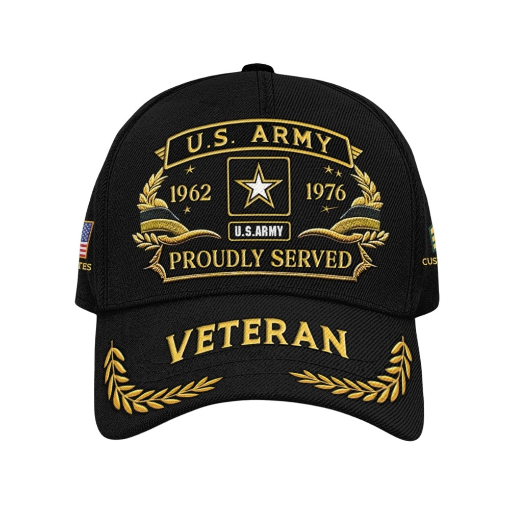 Premium Custom US Army Veteran Hat VPVC020378, Cap For Army Veterans, Gifts For Veterans Day, Father’s Day