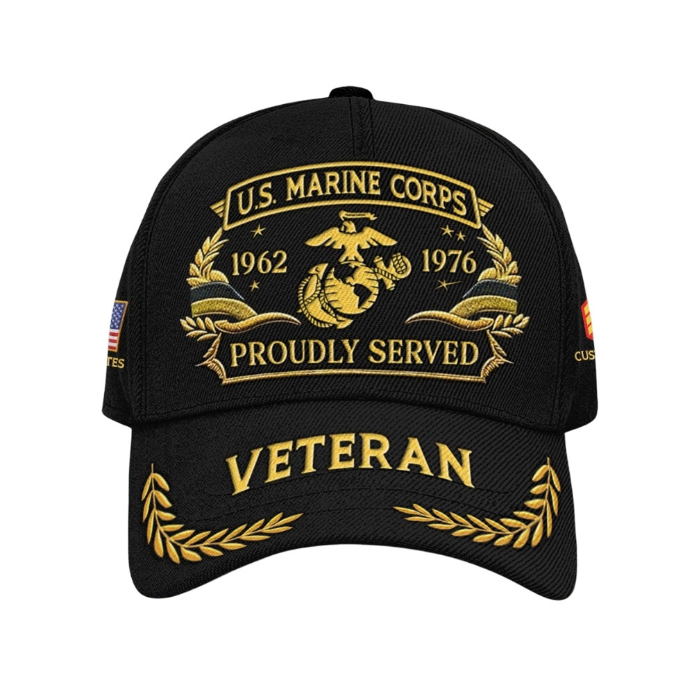 Premium Custom USMC Veteran Hat VPVC020380, Cap For Marine Veterans, Gifts For Veterans Day, Father’s Day