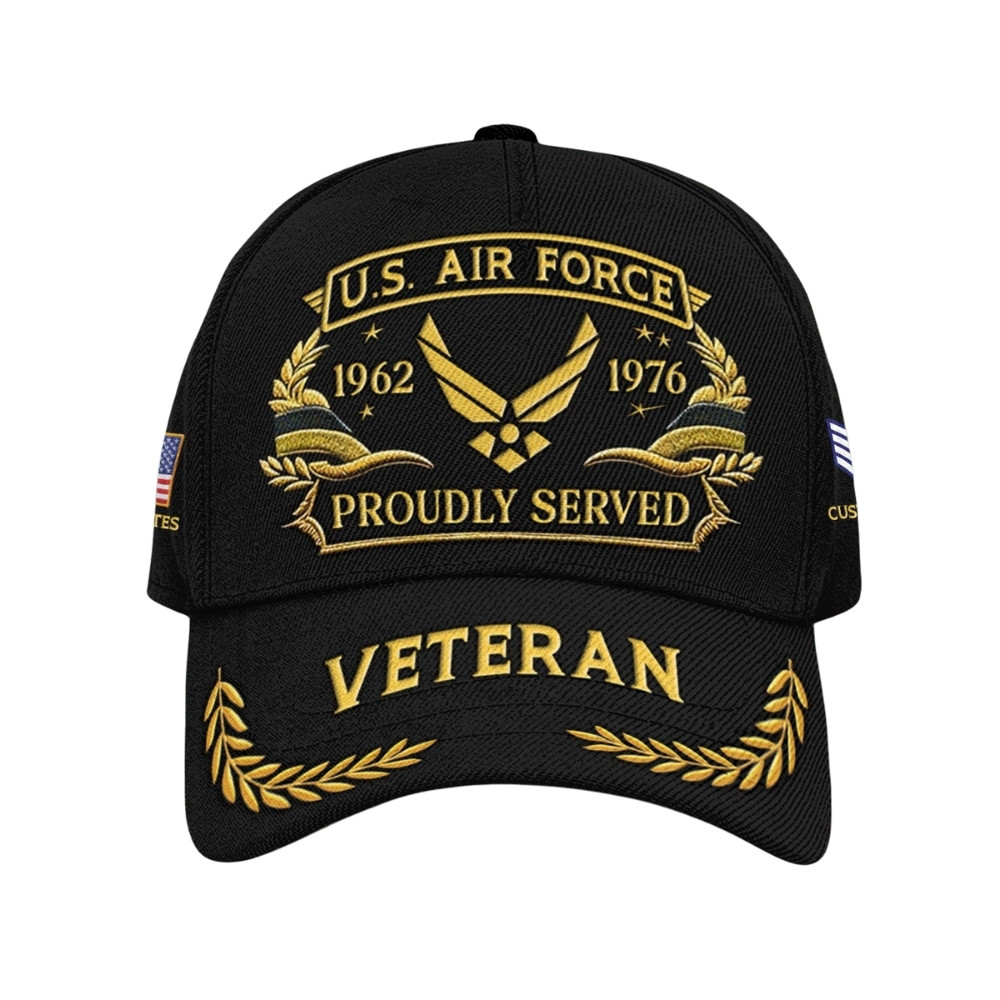 Premium Custom USAF Veteran Hat VPVC020381, Cap For Air Force Veterans, Gifts For Veterans Day, Father’s Day