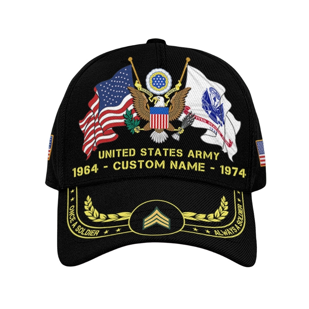 Premium Custom US Army Veteran Hat VPVC020383, Cap For Army Veterans, Gifts For Veterans Day, Father’s Day
