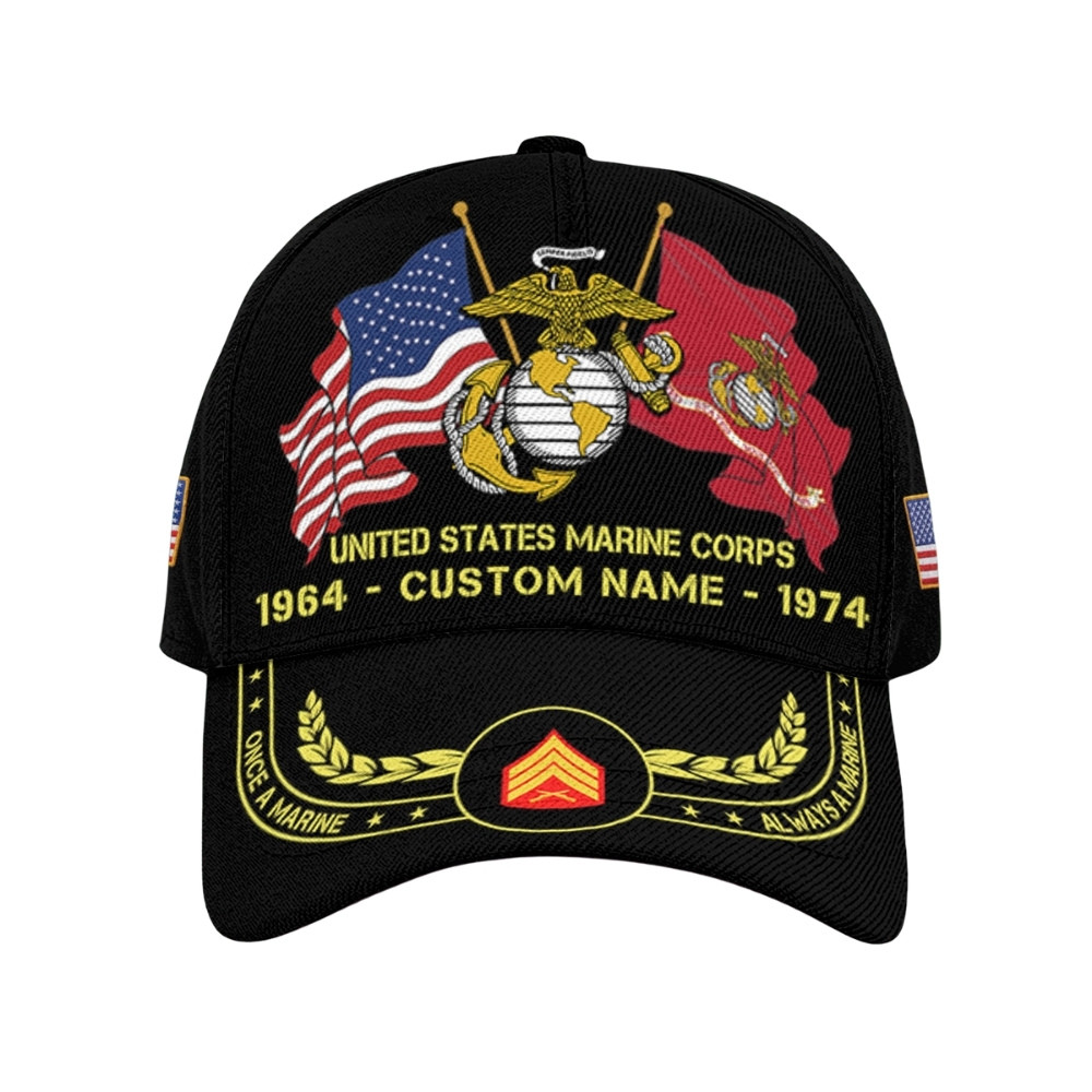 Premium Custom USMC Veteran Hat VPVC020385, Cap For Marine Veterans, Gifts For Veterans Day, Father’s Day