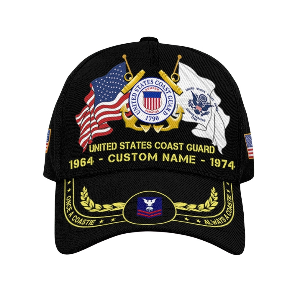 Premium Custom USCG Veteran Hat VPVC020387, Cap For Coast Guard Veterans, Gifts For Veterans Day, Father’s Day