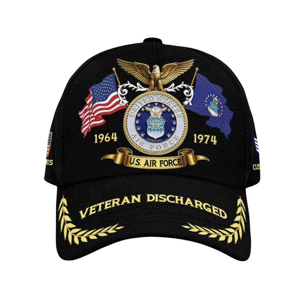 Premium Custom USAF Veteran Hat VPVC020401, Cap For Air Force Veterans, Gifts For Veterans Day, Father’s Day