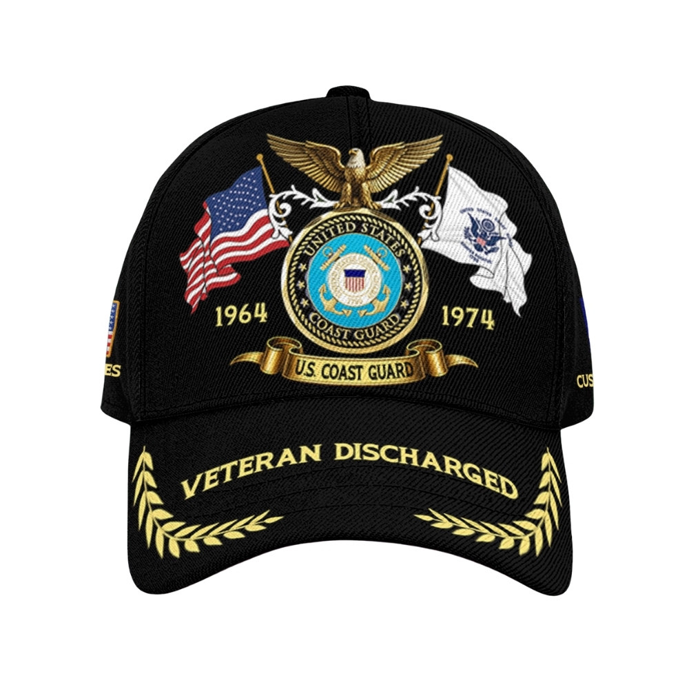 Premium Custom USCG Veteran Hat VPVC020402, Cap For Coast Guard Veterans, Gifts For Veterans Day, Father’s Day