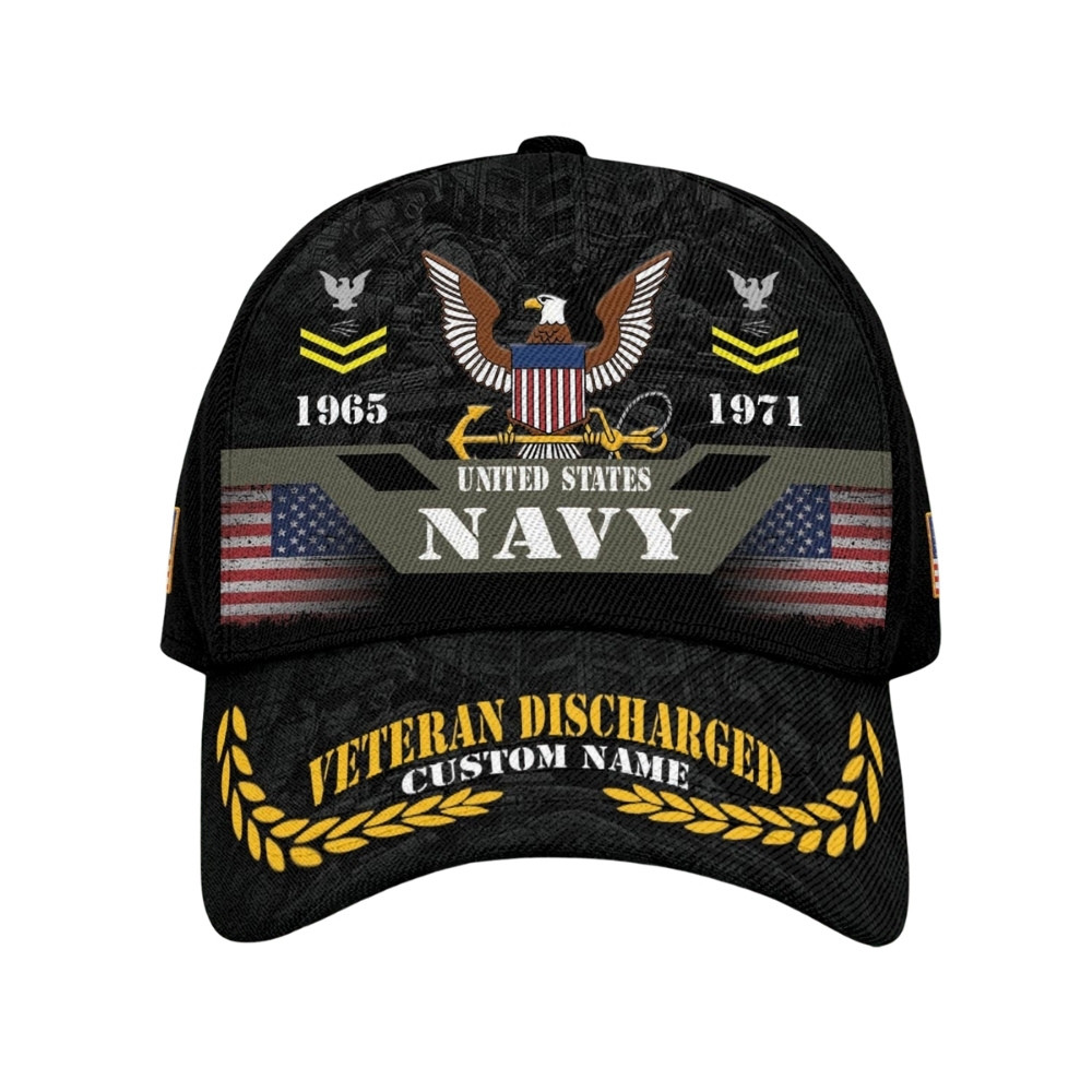 Premium Custom US Navy Veteran Hat VPVC020404, Cap For Navy Veterans, Gifts For Veterans Day, Father’s Day