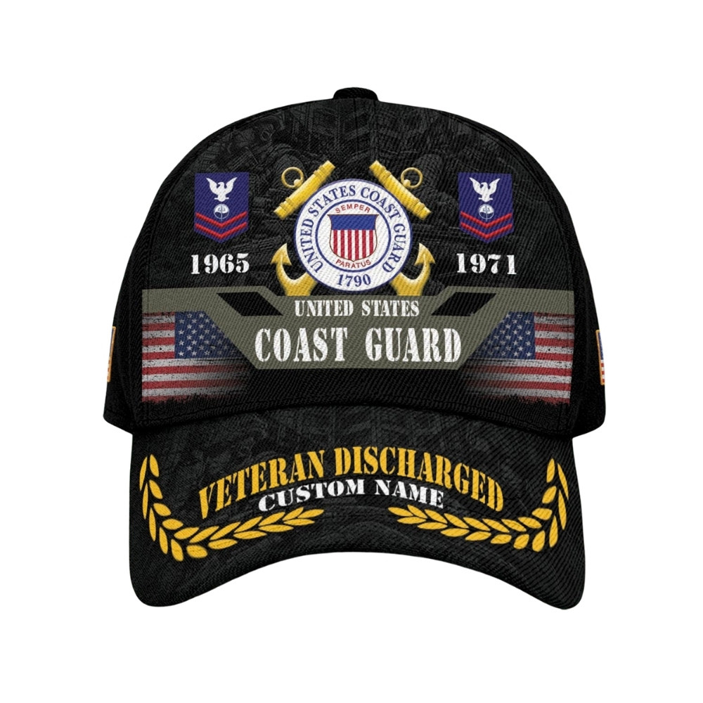 Premium Custom USCG Veteran Hat VPVC020407, Cap For Coast Guard Veterans, Gifts For Veterans Day, Father’s Day