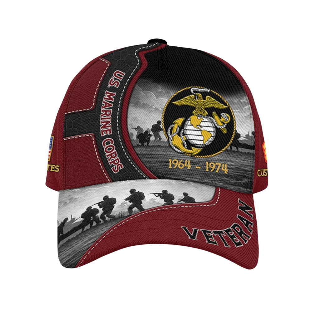 Premium Custom USMC Veteran Hat VPVC020410, Cap For Marine Veterans, Gifts For Veterans Day, Father’s Day
