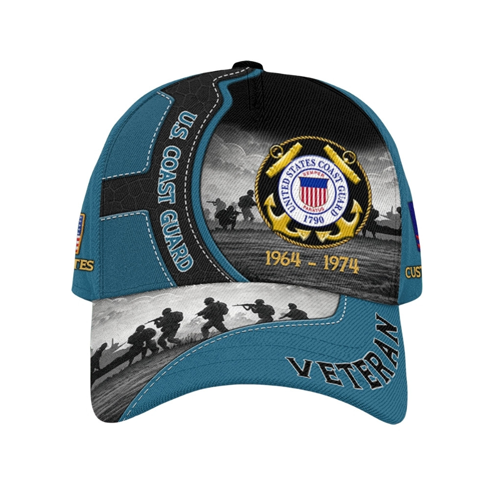 Premium Custom USCG Veteran Hat VPVC020412, Cap For Coast Guard Veterans, Gifts For Veterans Day, Father’s Day