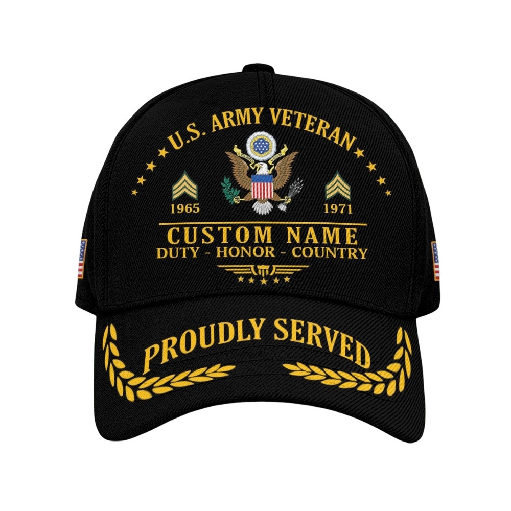 Premium Custom US Army Veteran Hat VPVC020413, Cap For Army Veterans, Gifts For Veterans Day, Father’s Day