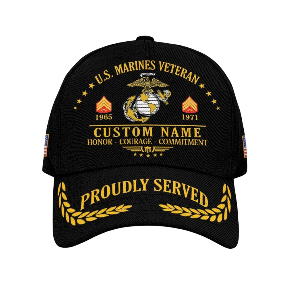 Premium Custom USMC Veteran Hat VPVC020415, Cap For Marine Veterans, Gifts For Veterans Day, Father’s Day