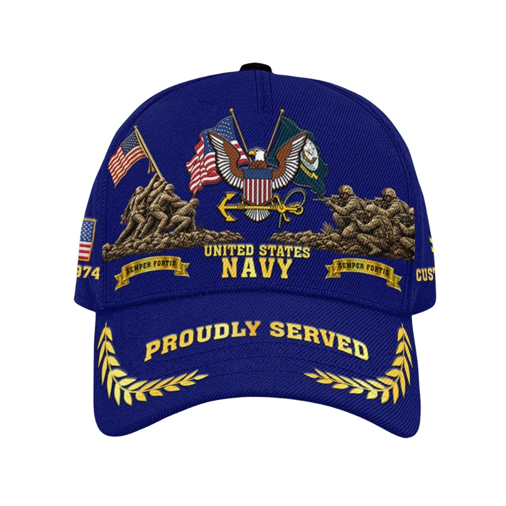 Premium Custom US Navy Veteran Hat VPVC020419, Cap For Navy Veterans, Gifts For Veterans Day, Father’s Day