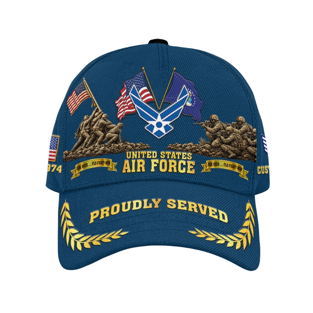 Premium Custom USAF Veteran Hat VPVC020421, Cap For Air Force Veterans, Gifts For Veterans Day, Father’s Day