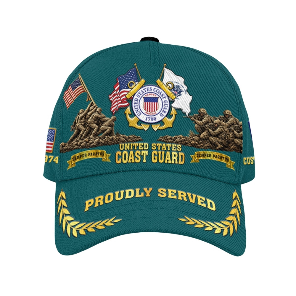Premium Custom USCG Veteran Hat VPVC020422, Cap For Coast Guard Veterans, Gifts For Veterans Day, Father’s Day