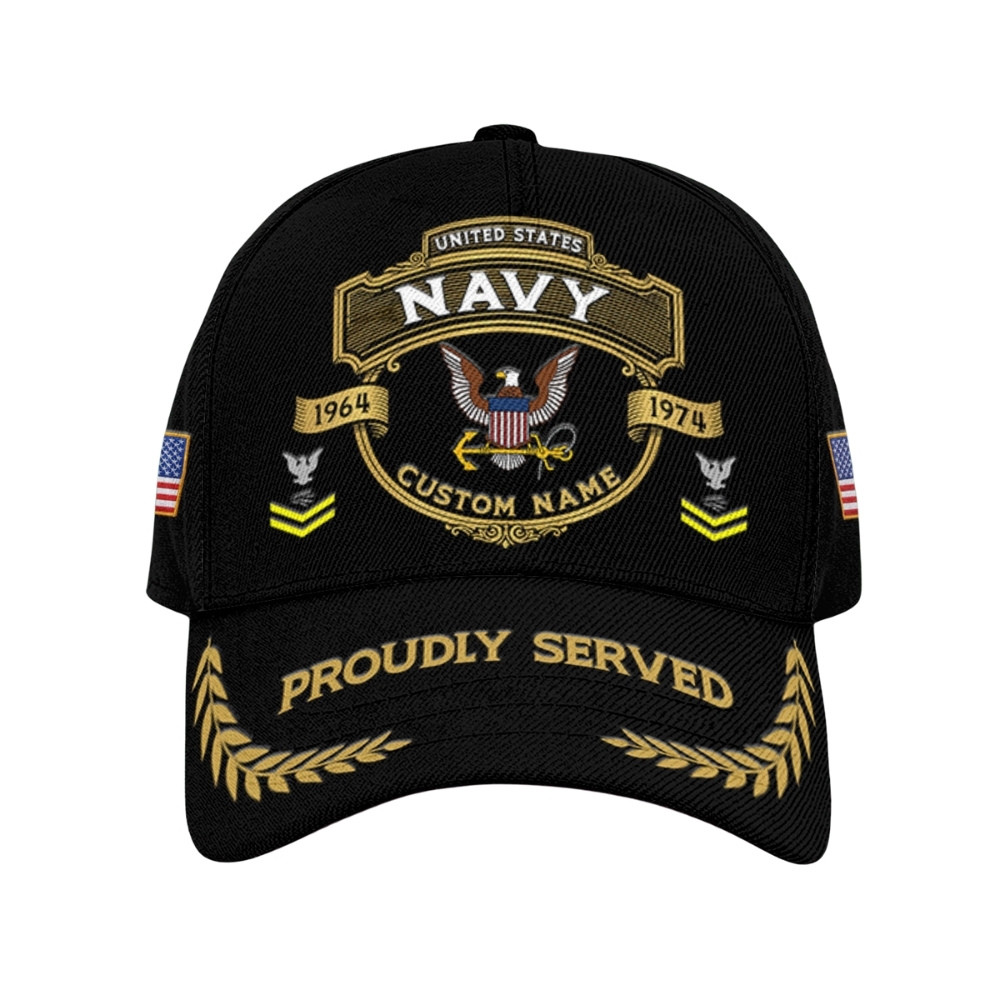 Premium Custom US Navy Veteran Hat VPVC020429, Cap For Navy Veterans, Gifts For Veterans Day, Father’s Day