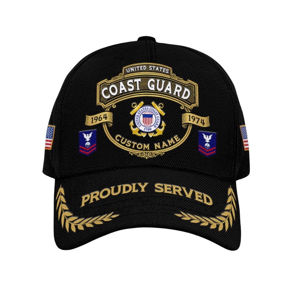 Premium Custom USCG Veteran Hat VPVC020432, Cap For Coast Guard Veterans, Gifts For Veterans Day, Father’s Day