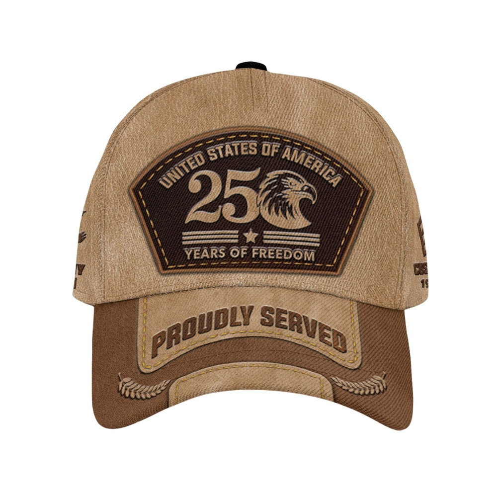 Premium America 250th Anniversary Custom US Army Hat VPVC020433, Cap For Army Veterans, Gifts For Independence Day, Veterans Day