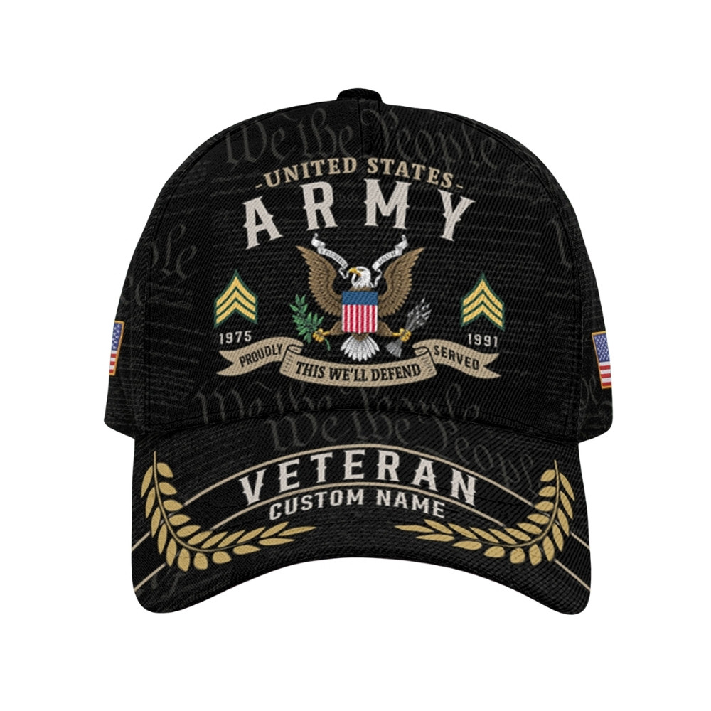 Premium Custom US Army Veteran Hat VPVC020438, Cap For Army Veterans, Gifts For Veterans Day, Father’s Day
