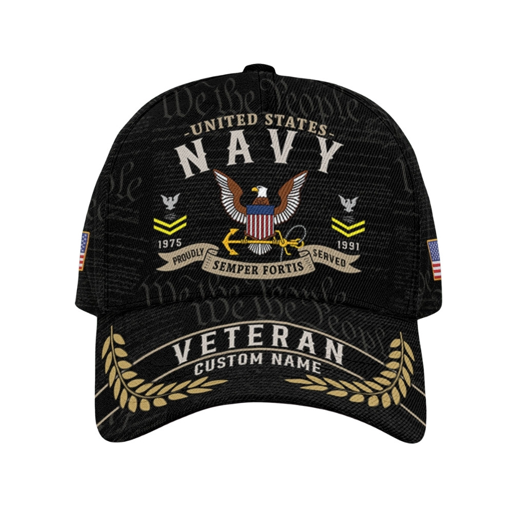 Premium Custom US Navy Veteran Hat VPVC020439, Cap For Navy Veterans, Gifts For Veterans Day, Father’s Day