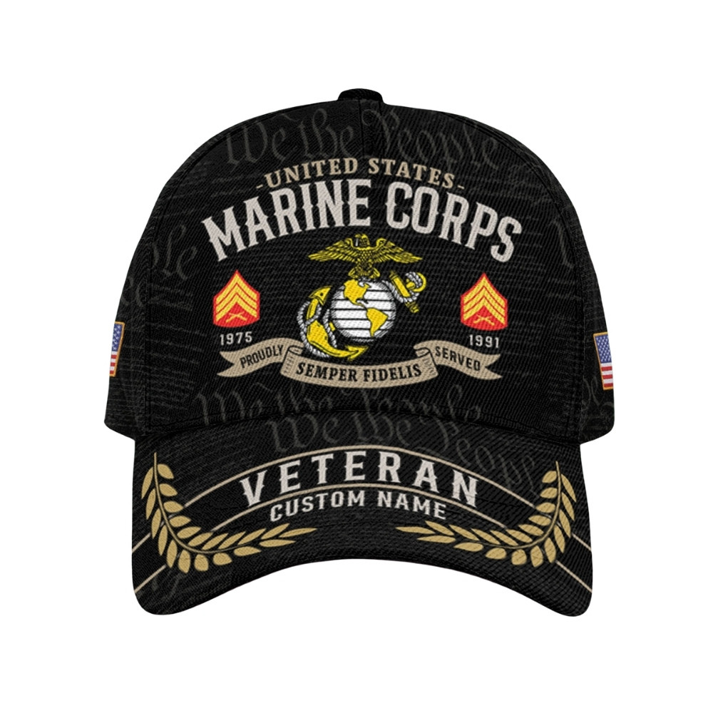 Premium Custom USMC Veteran Hat VPVC020440, Cap For Marine Veterans, Gifts For Veterans Day, Father’s Day