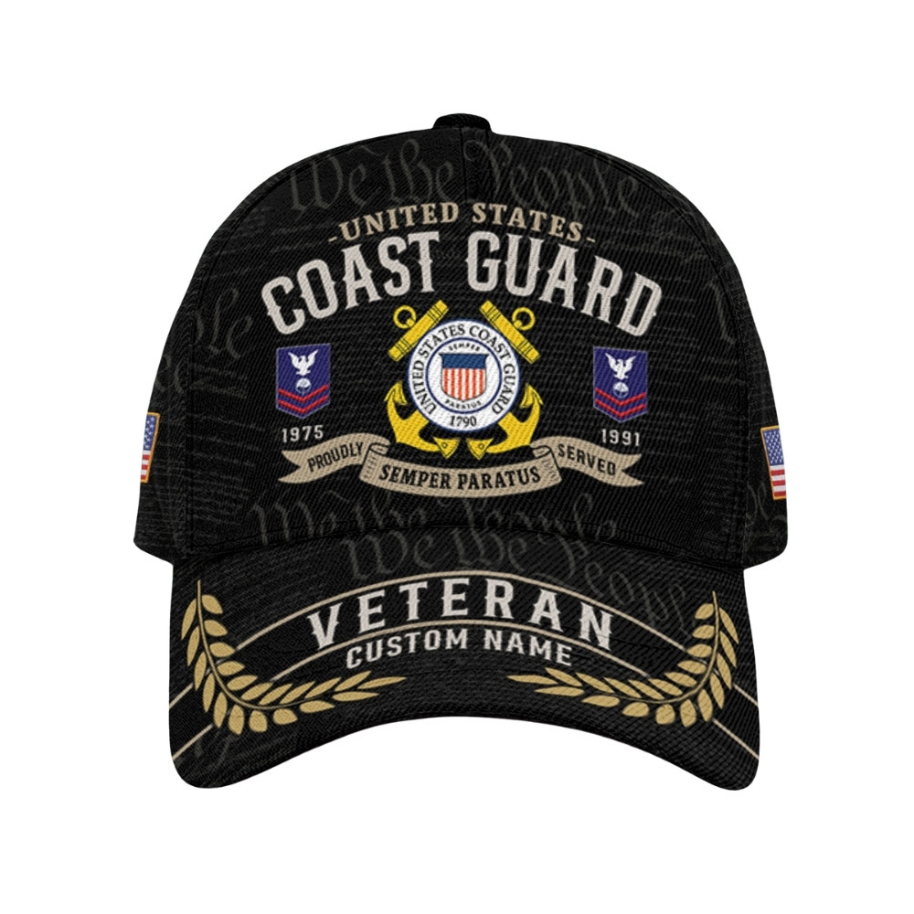 Premium Custom USCG Veteran Hat VPVC020442, Cap For Coast Guard Veterans, Gifts For Veterans Day, Father’s Day