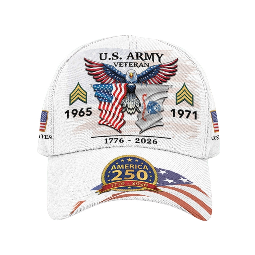Premium America 250th Anniversary Custom US Army Hat VPVC020443, Cap For Army Veterans, Gifts For Independence Day, Veterans Day