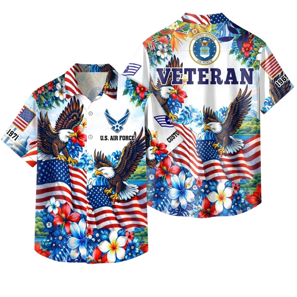 Premium America 250th Anniversary Custom USAF Hawaiian Shirt VPVC408059, Gifts For Air Force Veteran, Gifts For Veterans Day, Independence Day