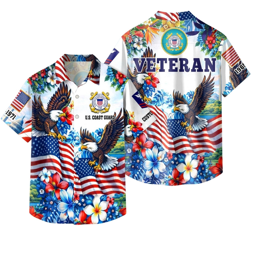 Premium America 250th Anniversary Custom USCG Hawaiian Shirt VPVC408060, Gifts For Coast Guard Veteran, Gifts For Veterans Day, Independence Day