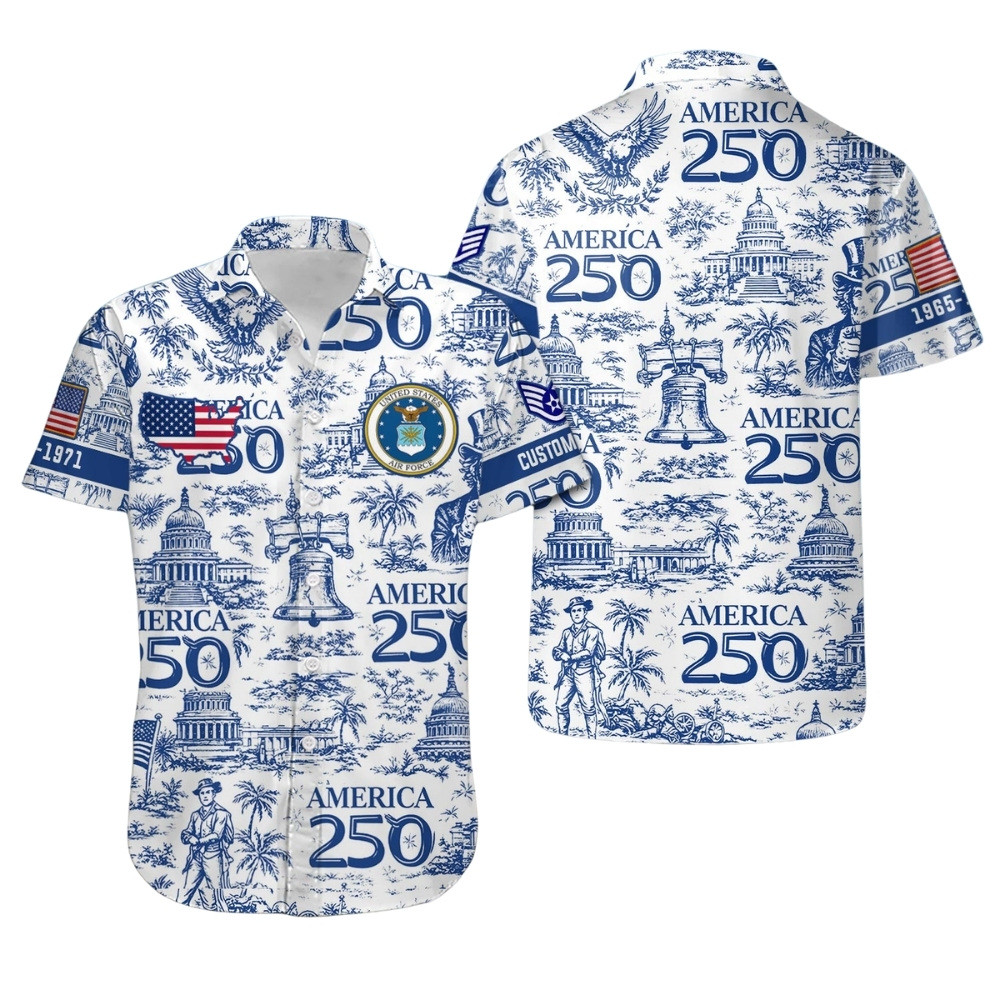Premium America 250th Anniversary Custom USAF Hawaiian Shirt VPVC408069, Gifts For Air Force Veteran, Gifts For Veterans Day, Independence Day