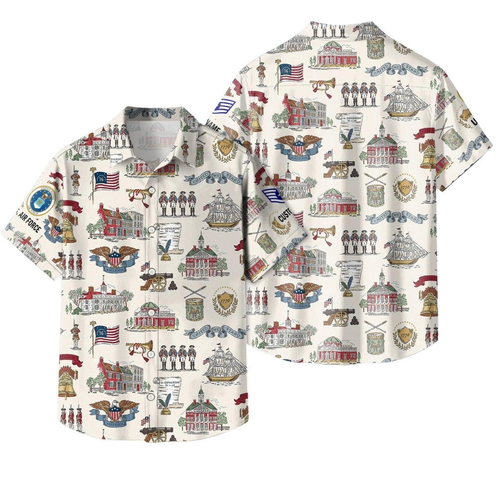 Premium America 250th Anniversary Custom USAF Hawaiian Shirt VPVC408074, Gifts For Air Force Veteran, Gifts For Veterans Day, Independence Day