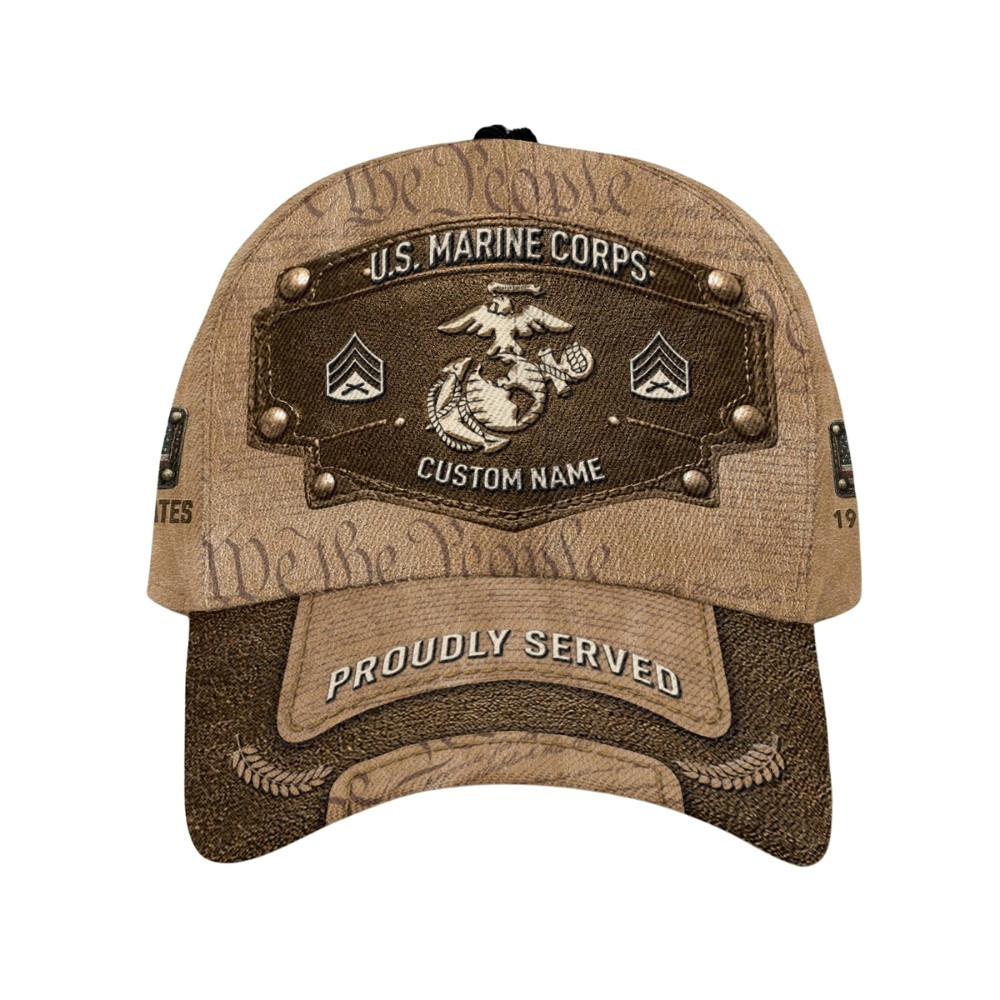 Premium America 250th Anniversary Custom USMC Hat VPVC020457, Cap For Marine Veterans, Gifts For Independence Day, Veterans Day