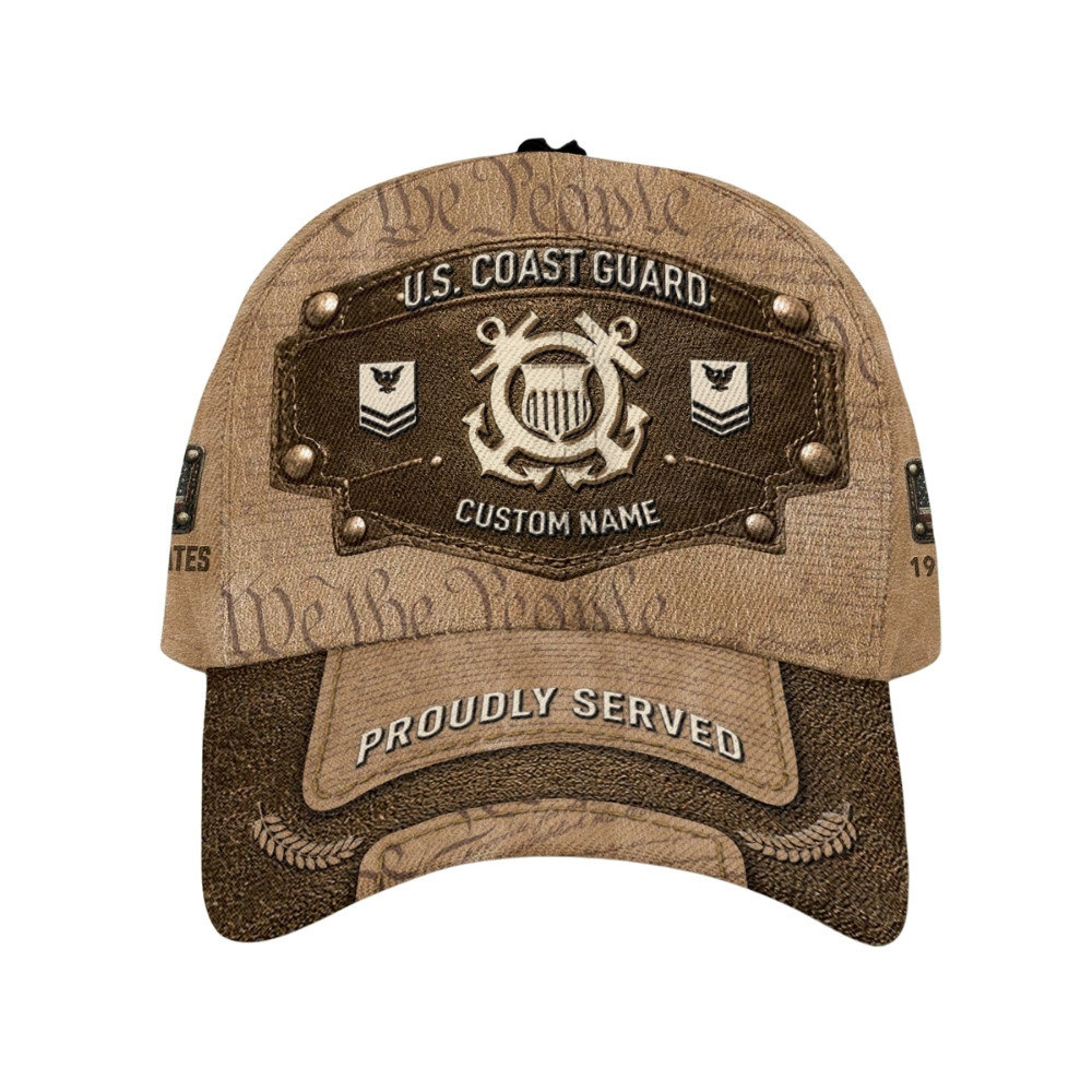 Premium America 250th Anniversary Custom USCG Hat VPVC020459, Cap For Coast Guard Veterans, Gifts For Independence Day, Veterans Day