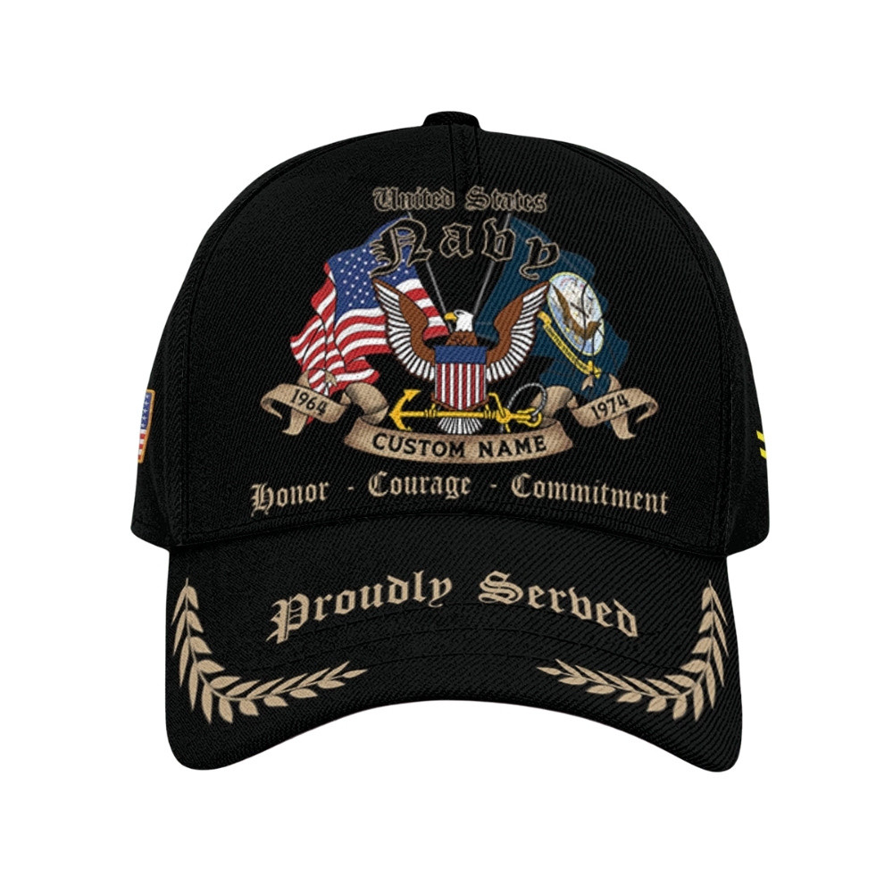 Premium Custom US Navy Veteran Hat VPVC020466, Cap For Navy Veterans, Gifts For Veterans Day, Father’s Day