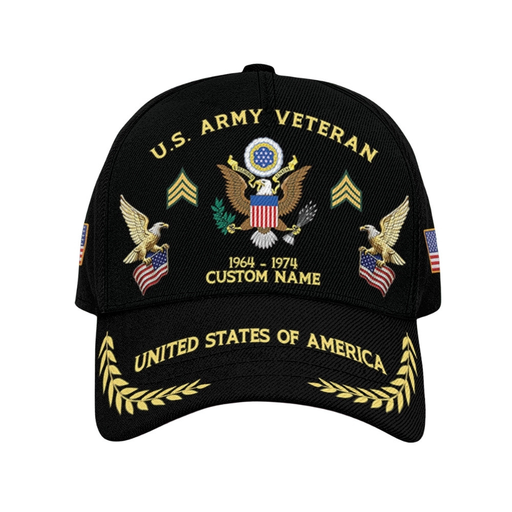 Premium Custom US Army Veteran Hat VPVC020470, Cap For Army Veterans, Gifts For Veterans Day, Father’s Day
