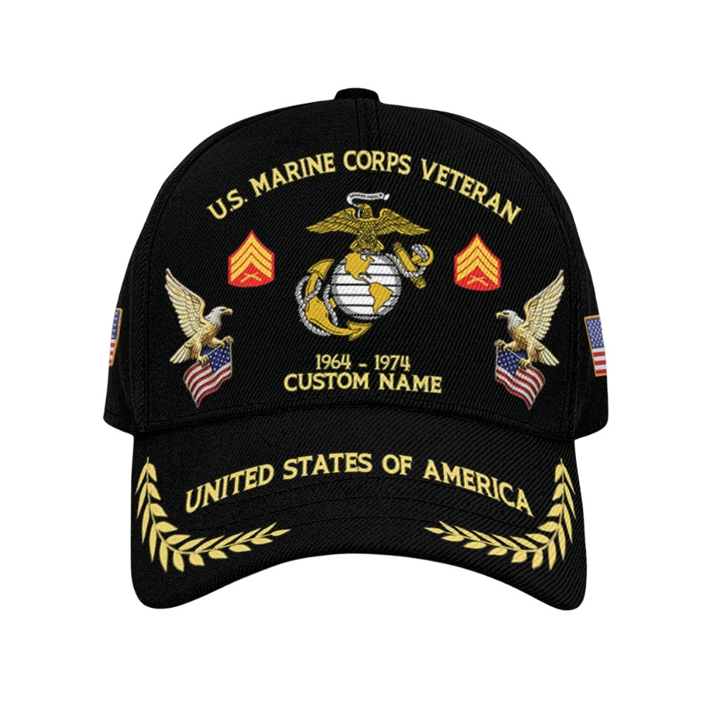 Premium Custom USMC Veteran Hat VPVC020472, Cap For Marine Veterans, Gifts For Veterans Day, Father’s Day