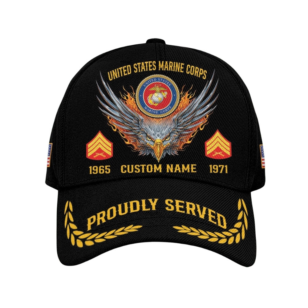 Premium Custom USMC Veteran Hat VPVC020477, Cap For Marine Veterans, Gifts For Veterans Day, Father’s Day