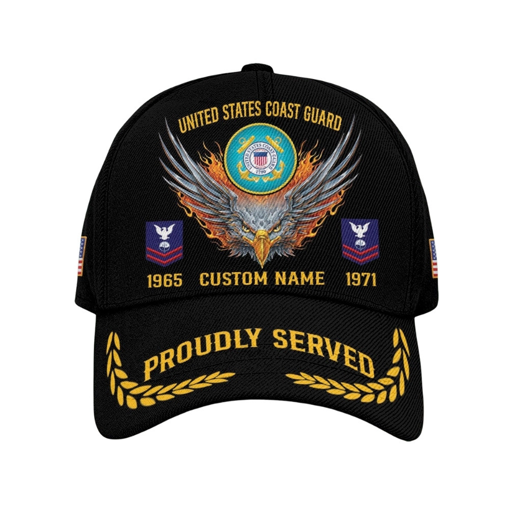 Premium Custom USCG Veteran Hat VPVC020479, Cap For Coast Guard Veterans, Gifts For Veterans Day, Father’s Day