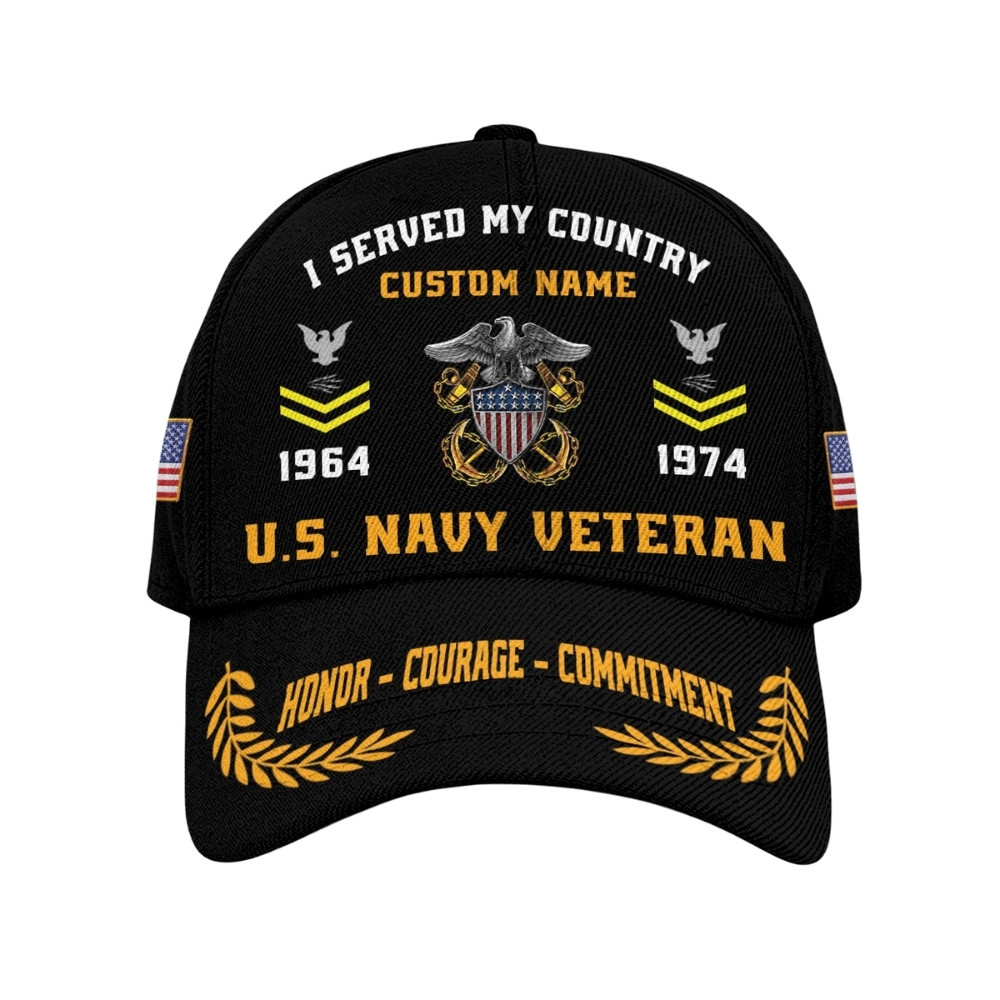 Premium Custom US Navy Veteran Hat VPVC020481, Cap For Navy Veterans, Gifts For Veterans Day, Father’s Day